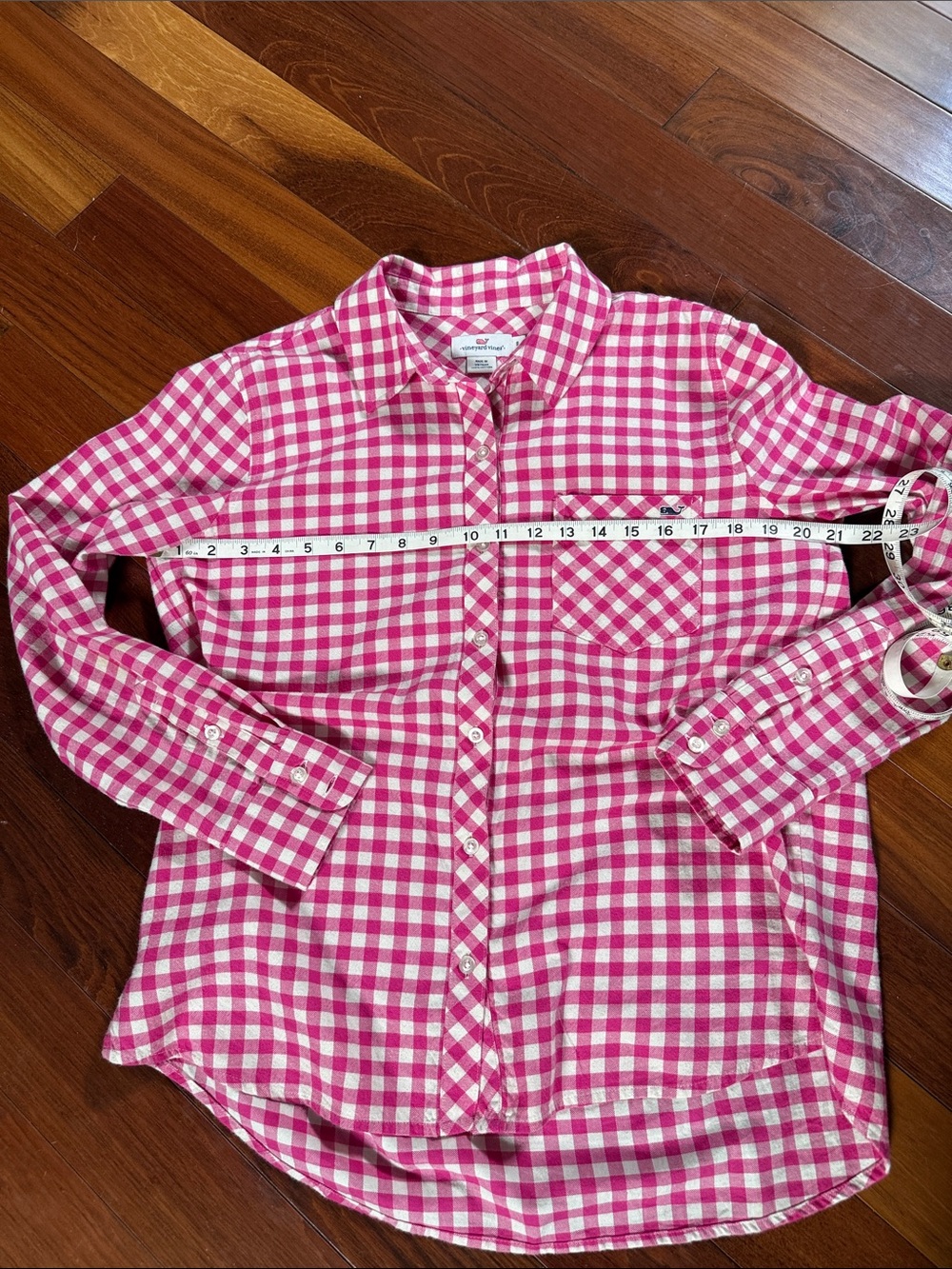 Vineyard Vines Pink and White Gingham Button-Down Shirt - Picture 8 of 9